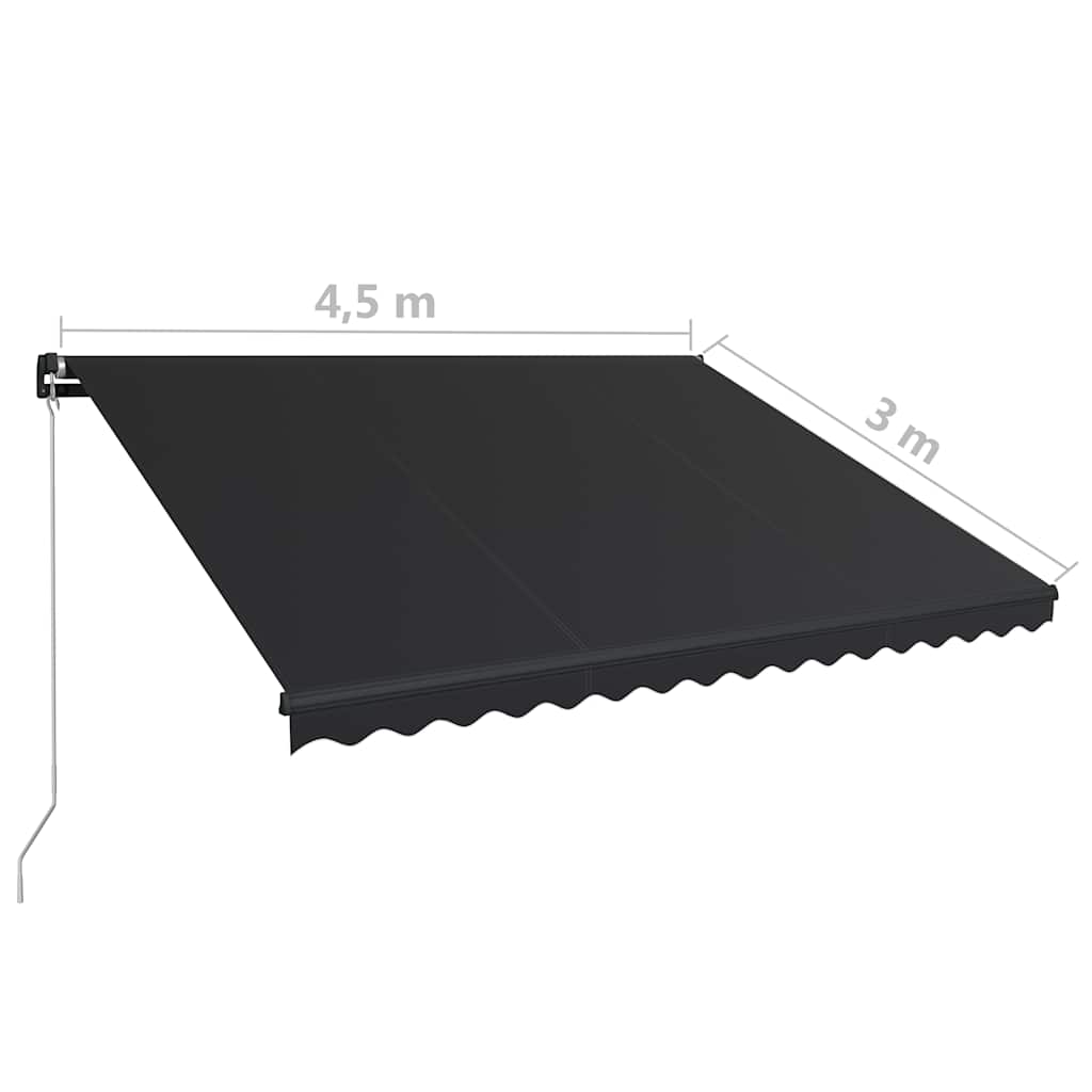 Tenda na ručno uvlačenje s LED svjetlima 450 x 300 cm antracit