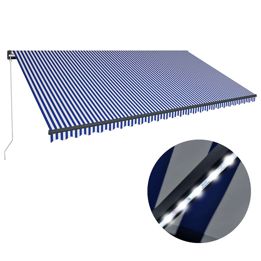 Ručna tenda sa solarnim LED svjetlom 6 x 3 m
