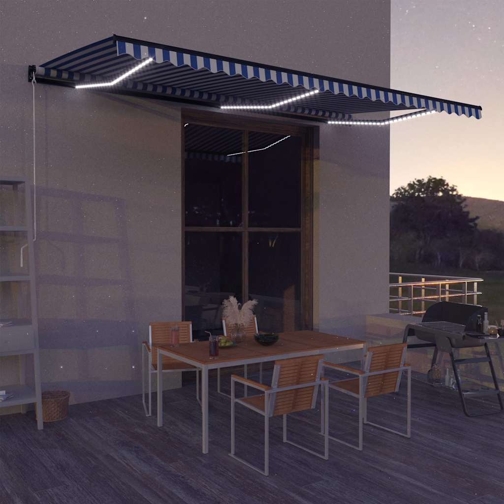 Ručna tenda sa solarnim LED svjetlom 6 x 3 m