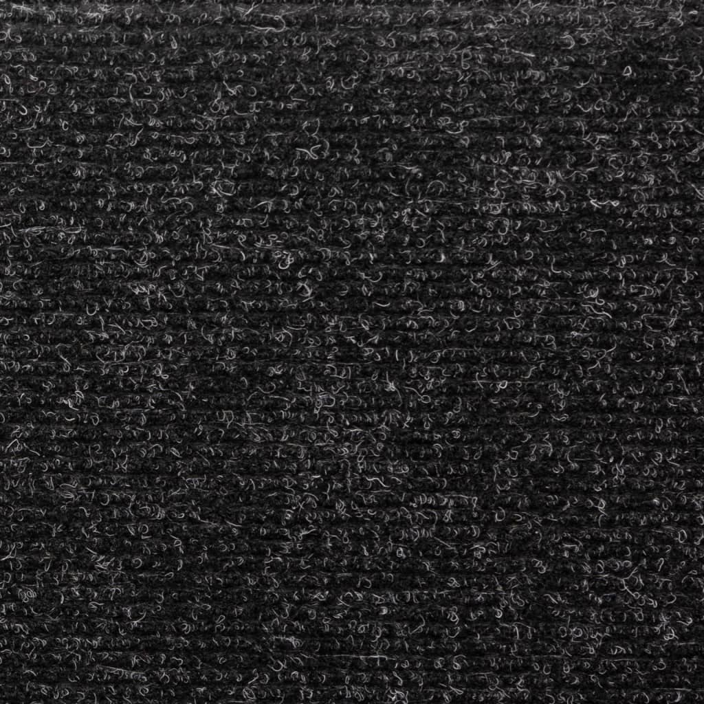 Prostirke za stepenice samoljepljive 15 kom 65x21x4 cm crne pravokutne rubove