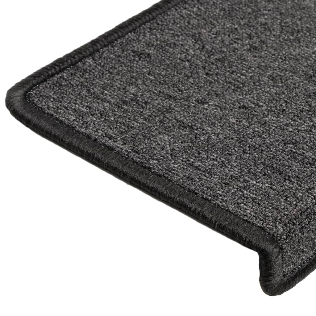 Prostirke za stepenice 15 kom 65x21x4 cm antracit pravokutni rub