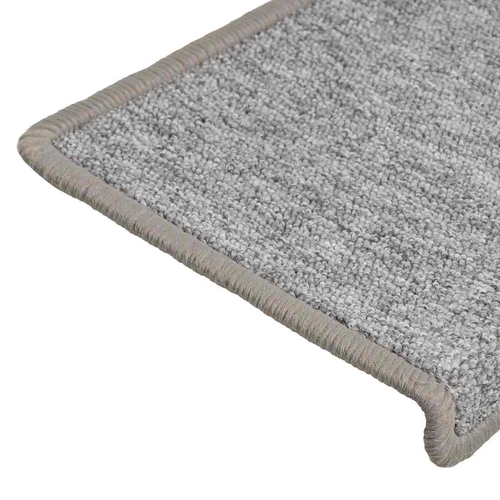 Prostirke za stepenice 15 kom 65x21x4 cm svijetlo sive pravokutne rubove