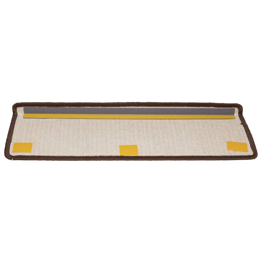 Prostirke za stepenice 15 kom 65x21x4 cm smeđe pravokutne rubove