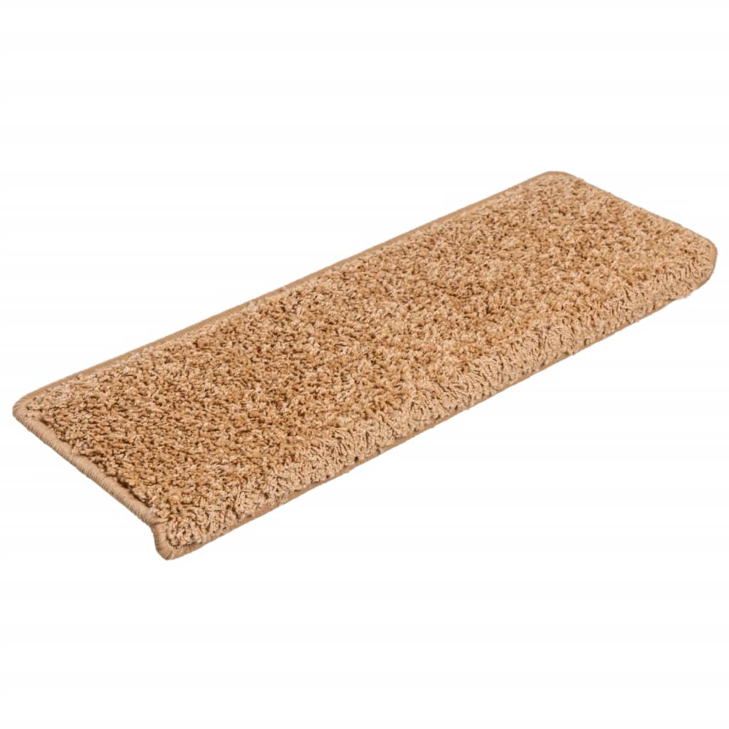 Prostirke za stepenice 15 kom 65x21x4 cm bež pravokutni rub