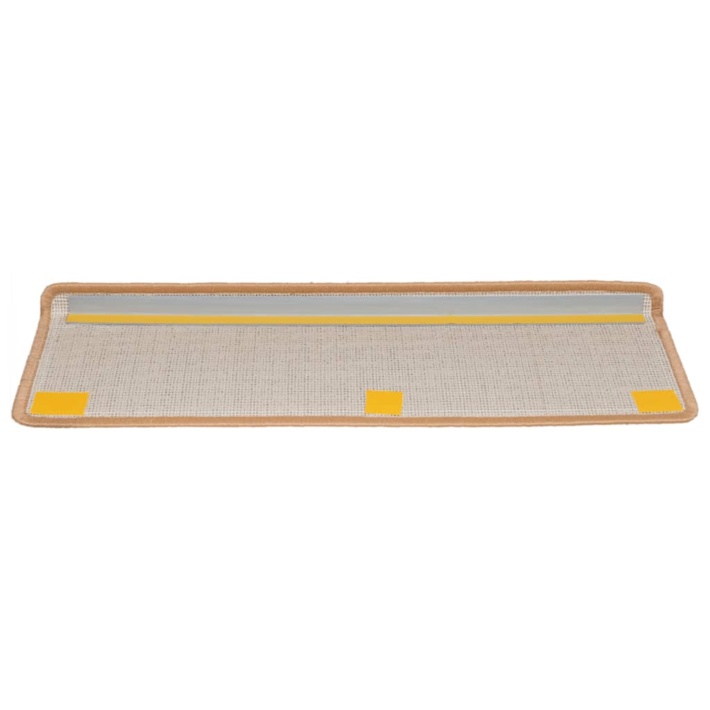 Prostirke za stepenice 15 kom 65x21x4 cm bež pravokutni rub
