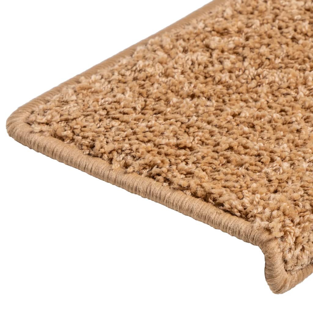 Prostirke za stepenice 15 kom 65x21x4 cm bež pravokutni rub