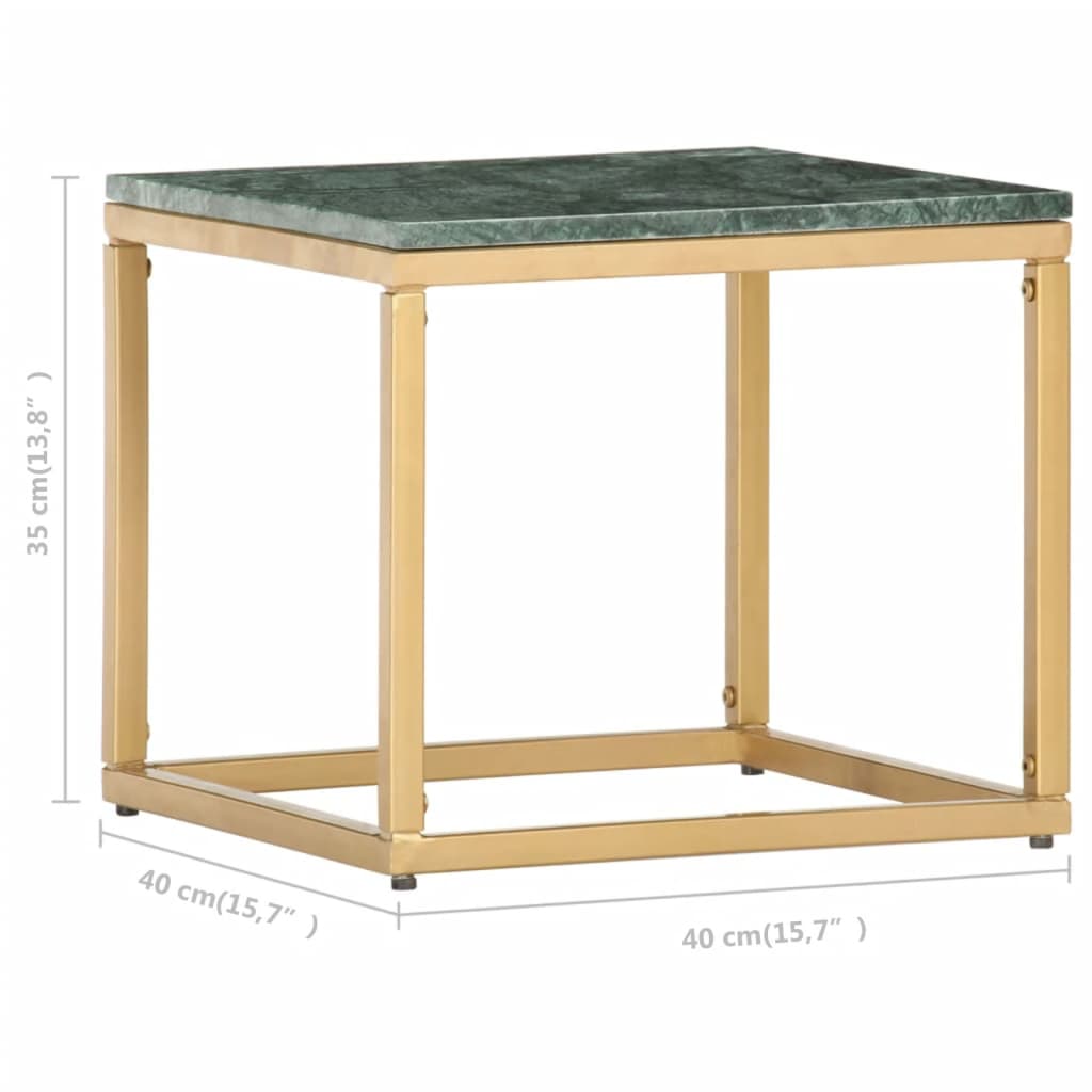 Stolić za kavu zeleni 40x40x35 cm pravi kamen mramorne teksture