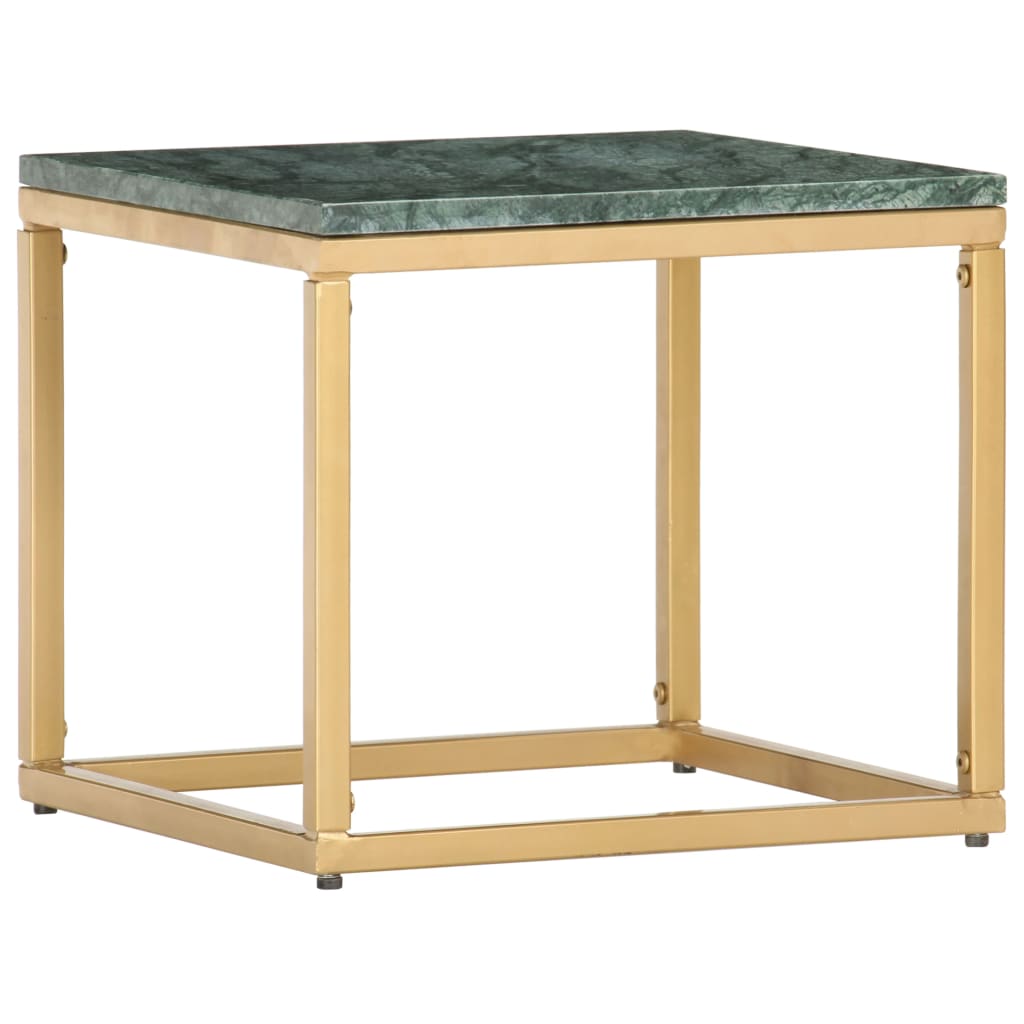 Stolić za kavu zeleni 40x40x35 cm pravi kamen mramorne teksture