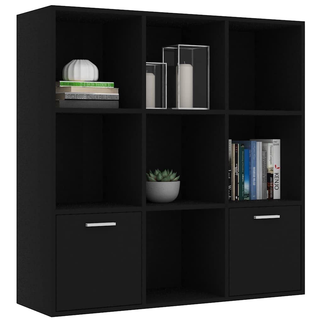 Ormarić za knjige crni 98 x 30 x 98 cm od konstruiranog drva