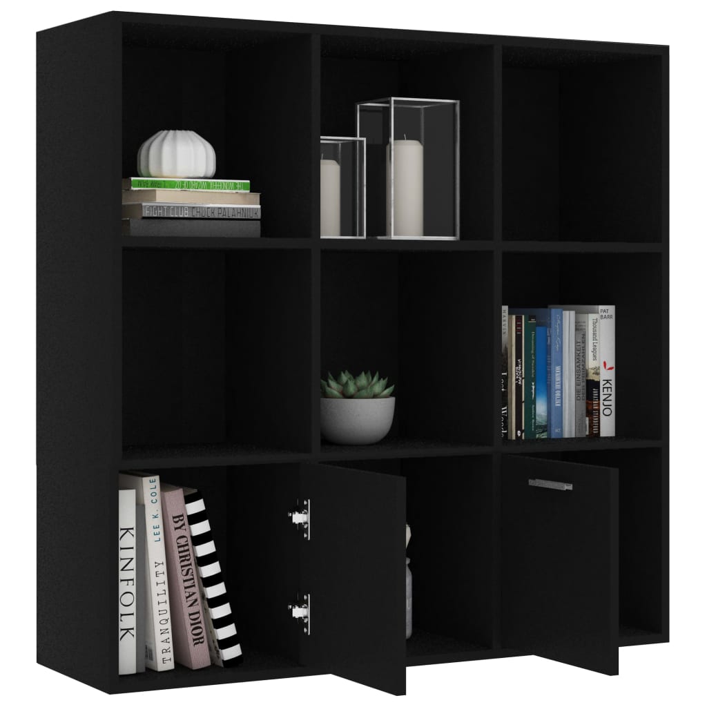Ormarić za knjige crni 98 x 30 x 98 cm od konstruiranog drva
