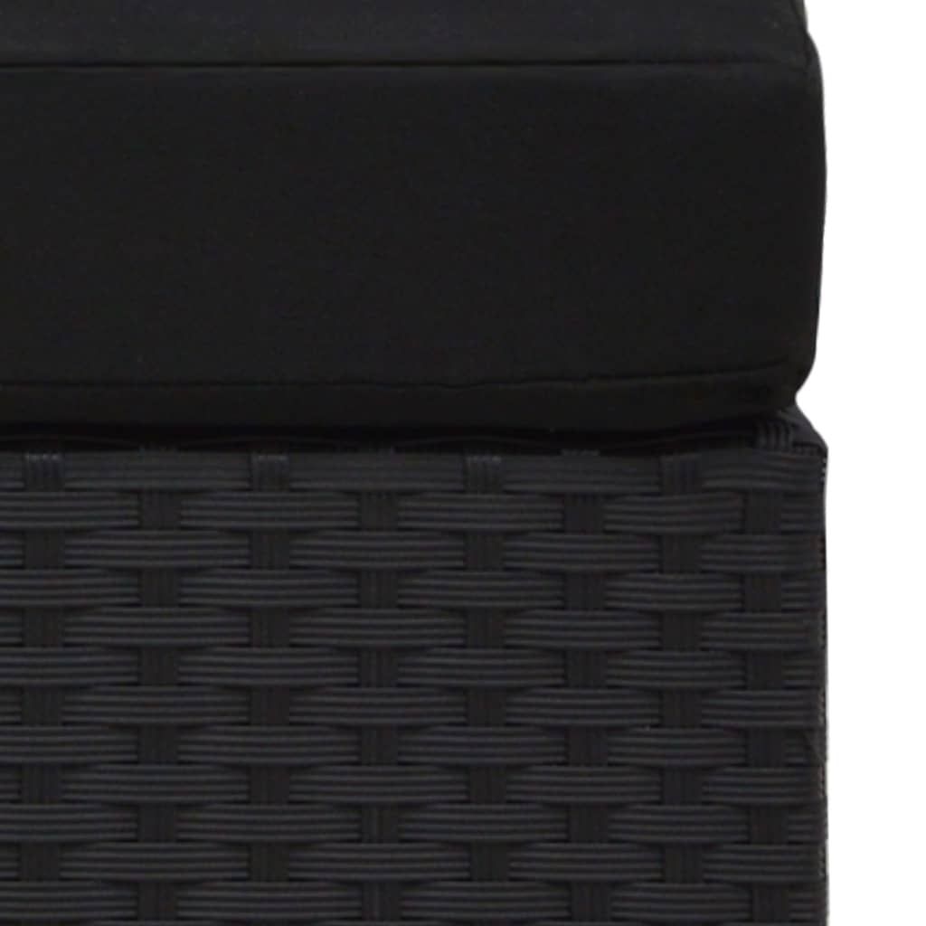 Modularna kutna sofa od poliratana s lijevim naslonom crna