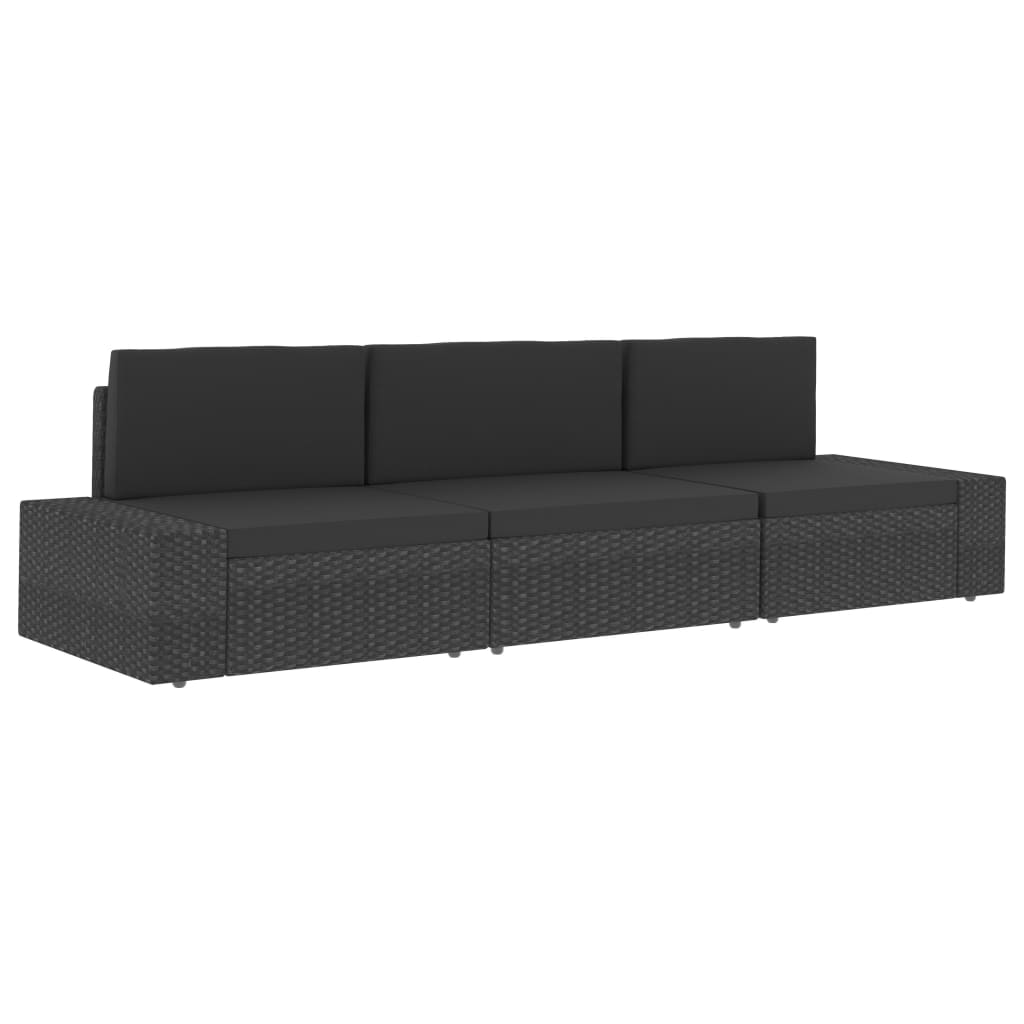 Modularna srednja sofa od poliratana siva
