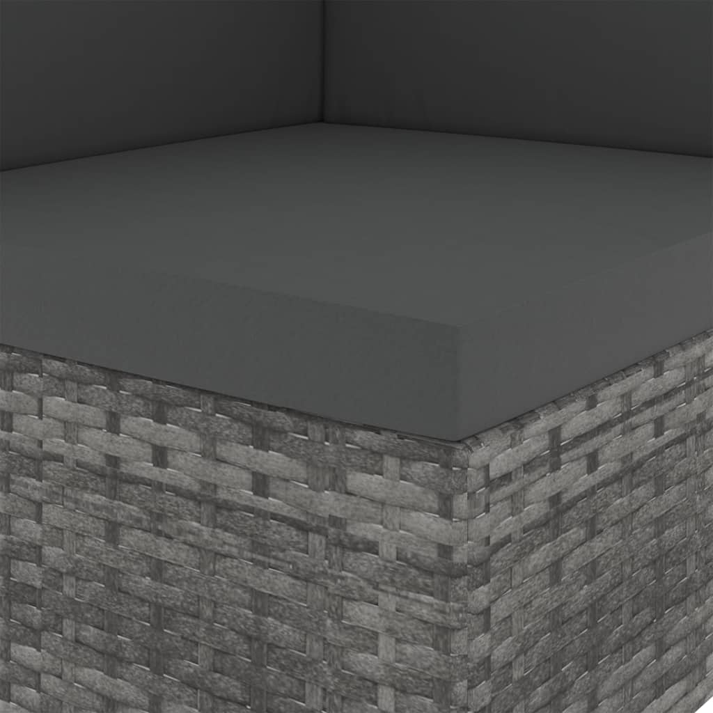 Modularna kutna sofa od poliratana siva