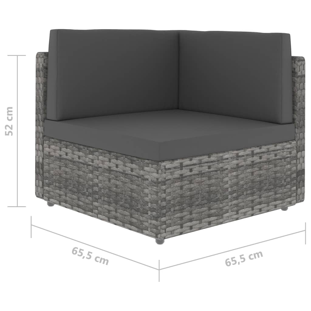 Modularna kutna sofa od poliratana siva