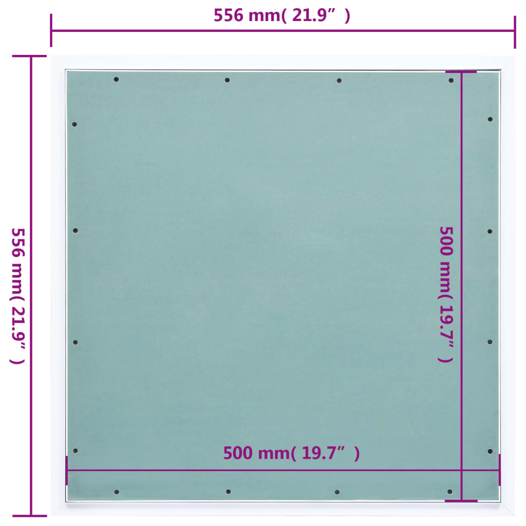 Pristupna ploča s aluminijskim okvirom i knaufom 500 x 500 mm