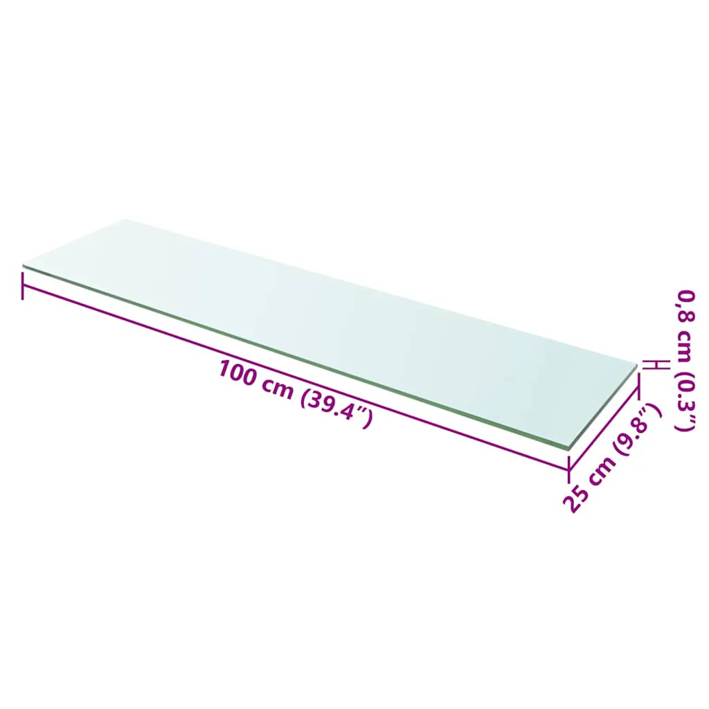 Ploče za police 2 kom staklene prozirne 100 x 25 cm