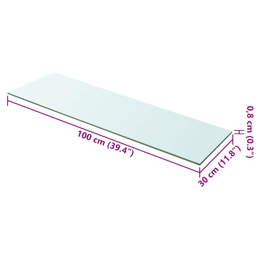 Ploče za police 2 kom staklene prozirne 100 x 30 cm