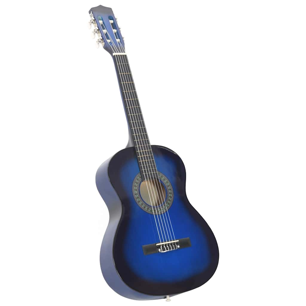 8-dijelni set klasične gitare za početnike plavi 3/4 36"