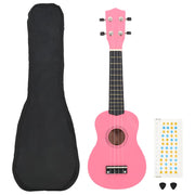Set dječjeg ukulelea Soprano s torbom ružičasti 23 "