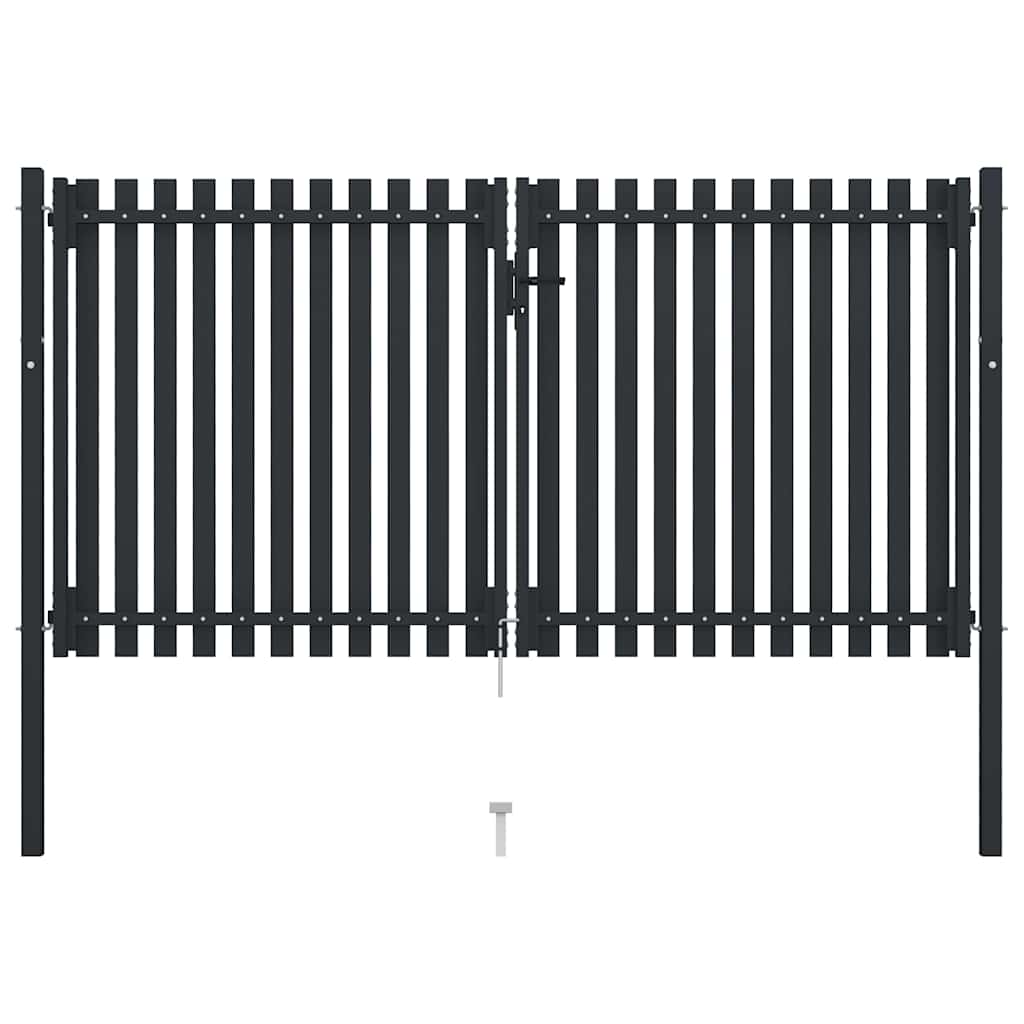 Dvokrilna Ograda Čelična Vrata 300x150 cm Antracit