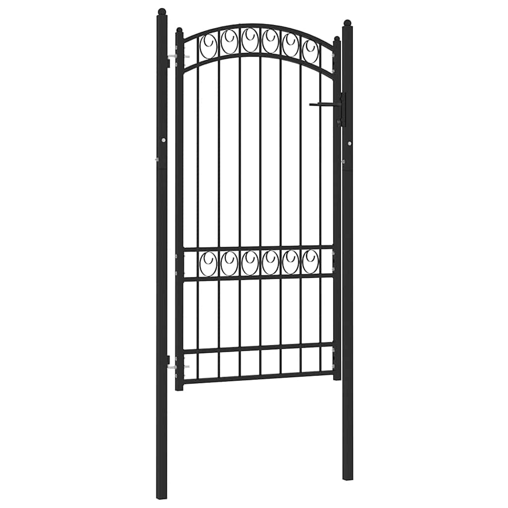 Vrata za ogradu EMMEN s lučnim vrhom čelik 100x123,5 cm crna