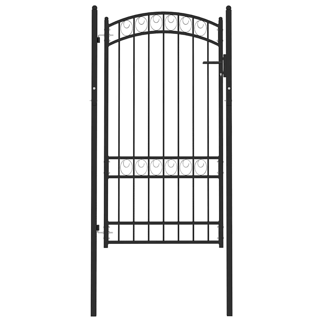 Vrata za ogradu EMMEN s lučnim vrhom čelik 100x123,5 cm crna