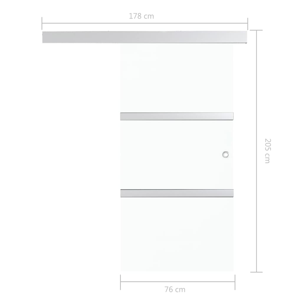Klizna vrata od stakla ESG i aluminija 76 x 205 cm