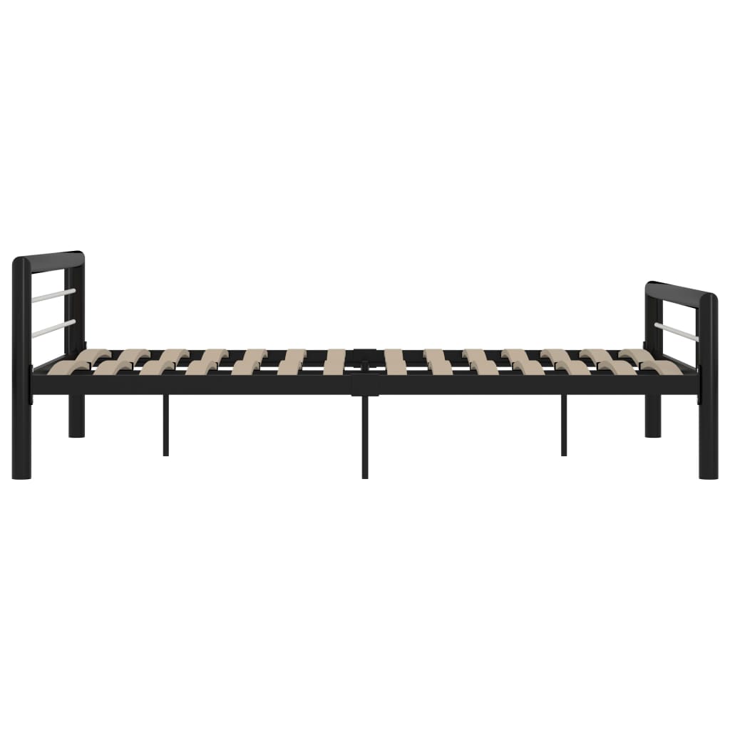 Okvir za krevet crno-bijeli metalni 160 x 200 cm