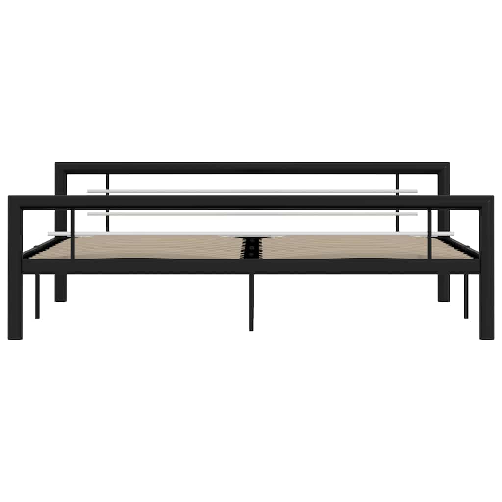 Okvir za krevet crno-bijeli metalni 180 x 200 cm