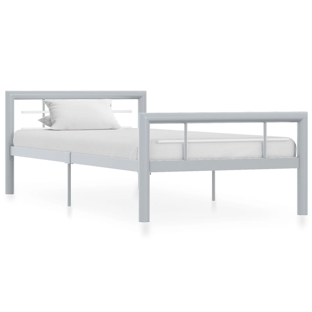Okvir za krevet sivo-bijeli metalni 100 x 200 cm