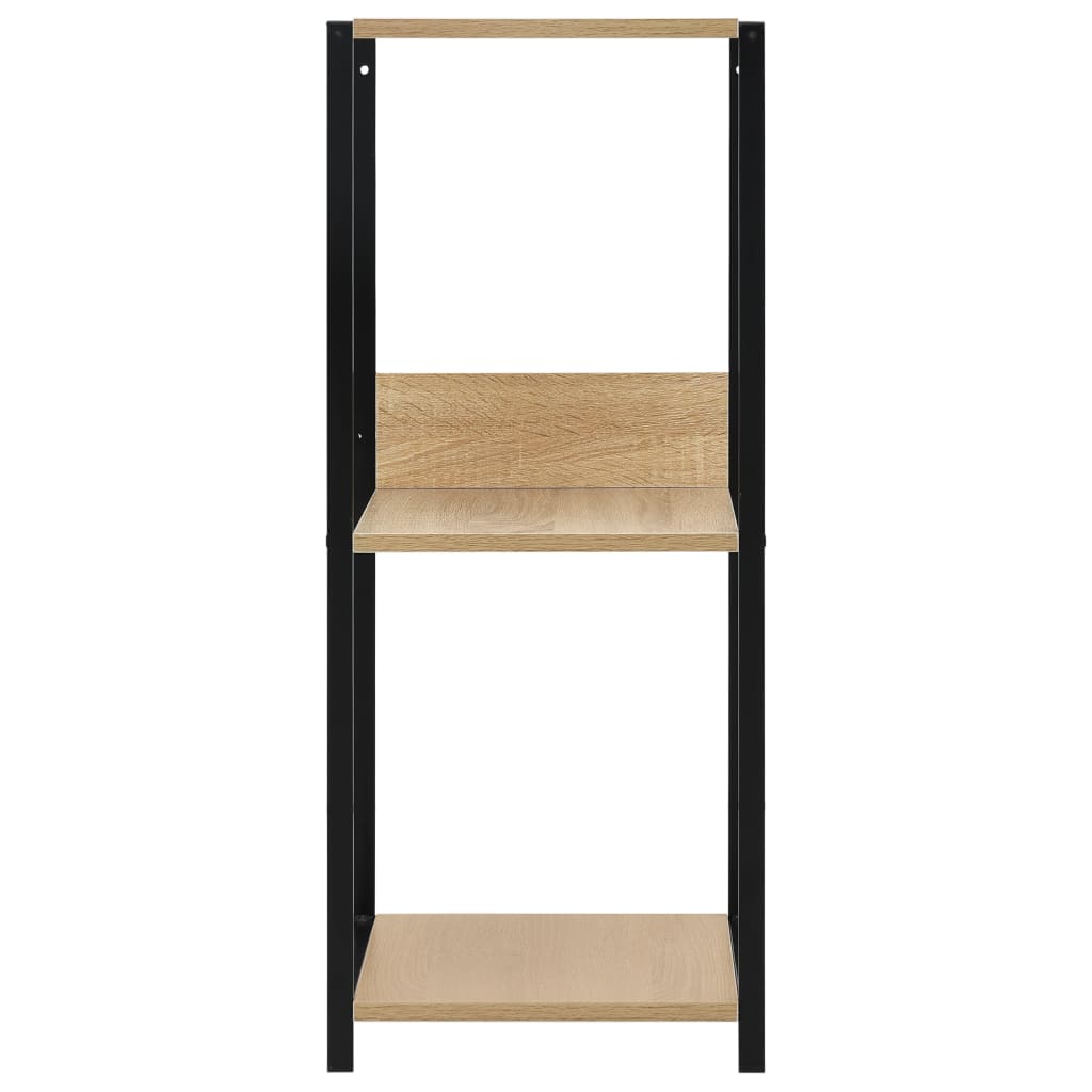 Male ravne police za knjige crne i hrast 33,5x39,6x79,7 cm drvo
