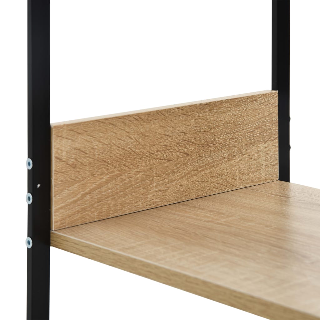 Male ravne police za knjige crne i hrast 33,5x39,6x79,7 cm drvo