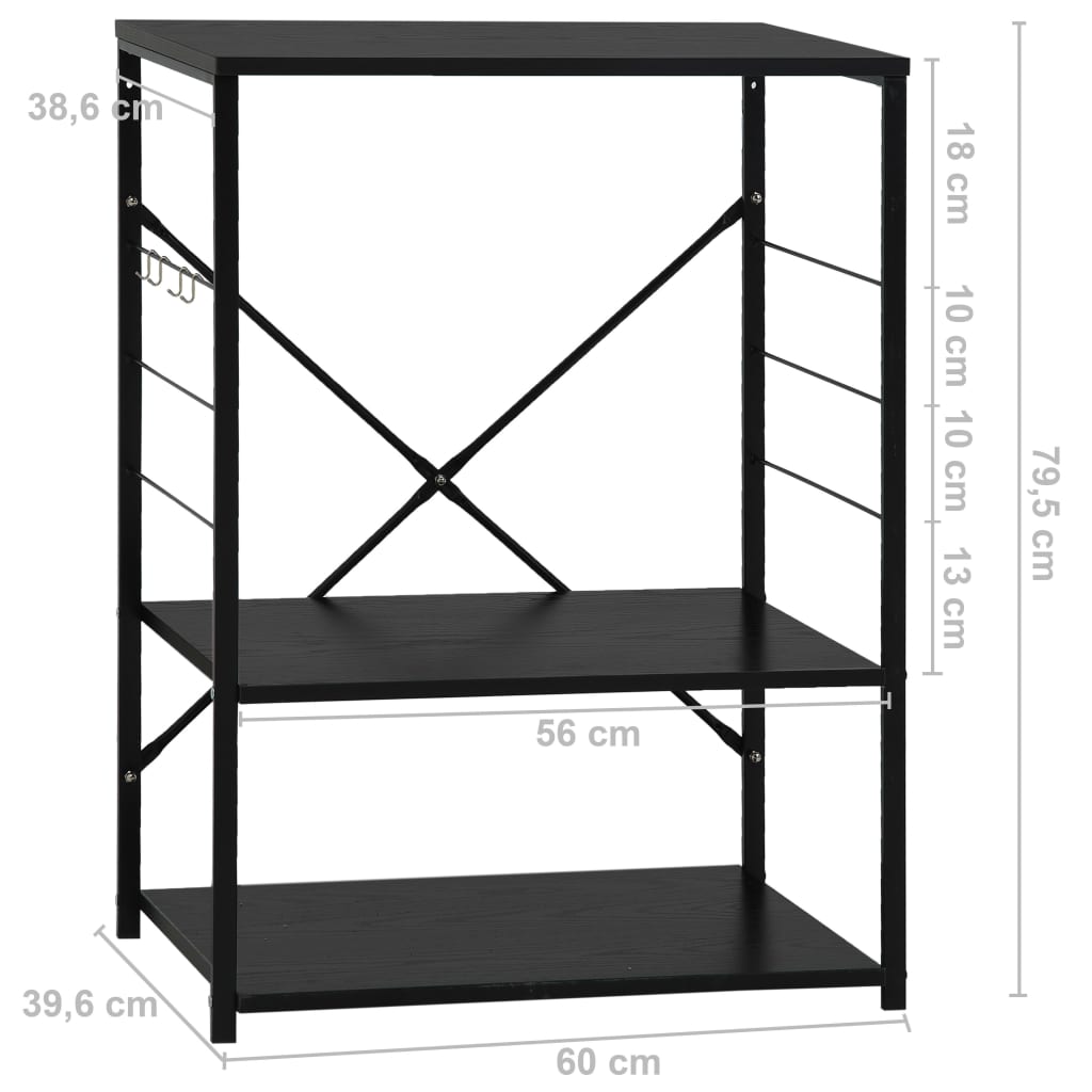 Ormarić za mikrovalnu pećnicu crni 60 x 39,6 x 79,5 cm drveni