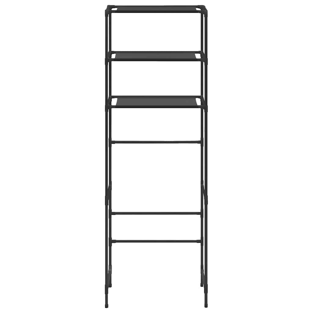 Stalak za pohranu iznad toaleta s 3 razine crni 53x28x169 cm