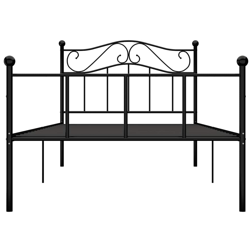 Okvir za krevet crni metalni 100 x 200 cm