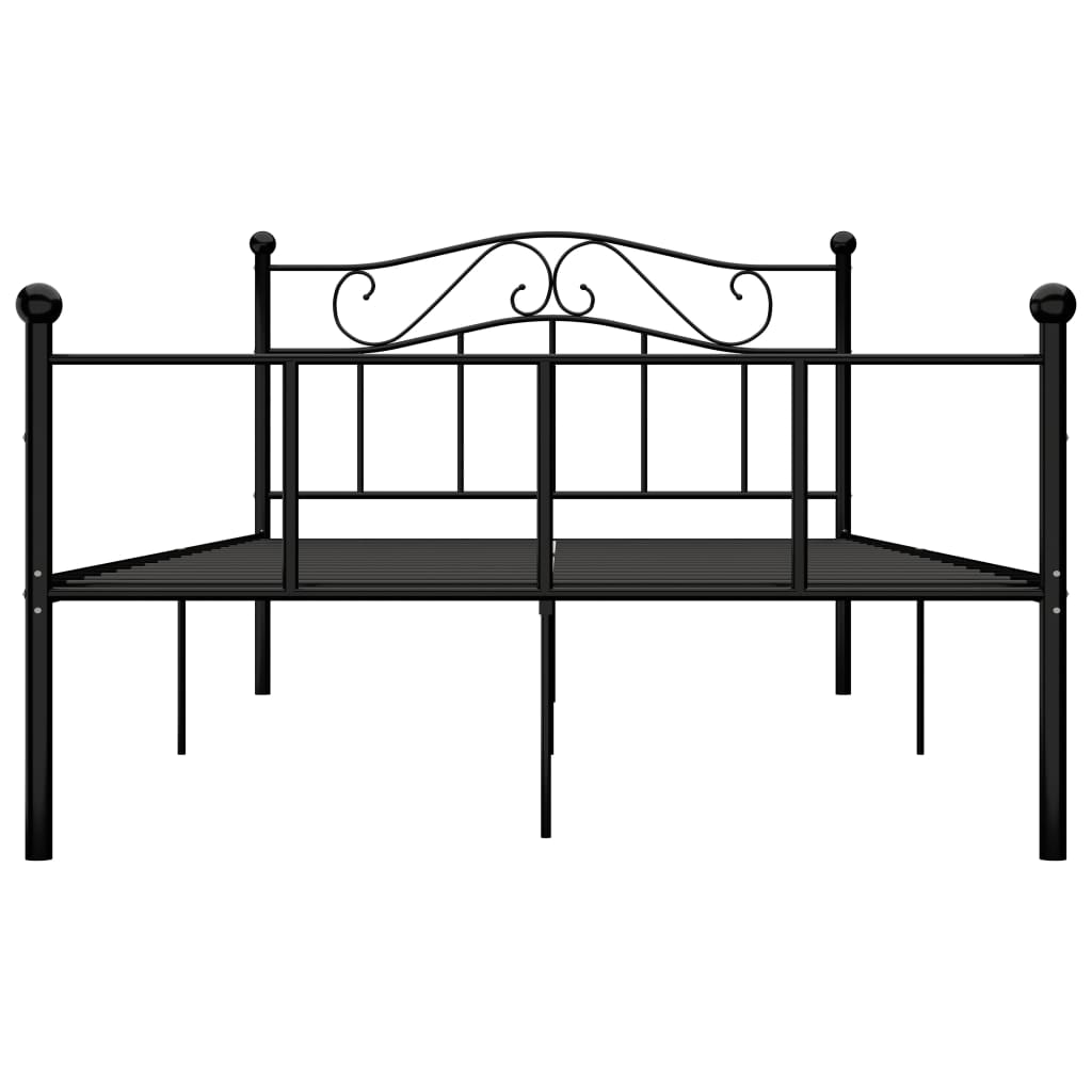 Okvir za krevet crni metalni 160 x 200 cm