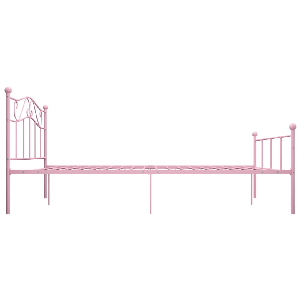Okvir za krevet ružičasti metalni 120 x 200 cm