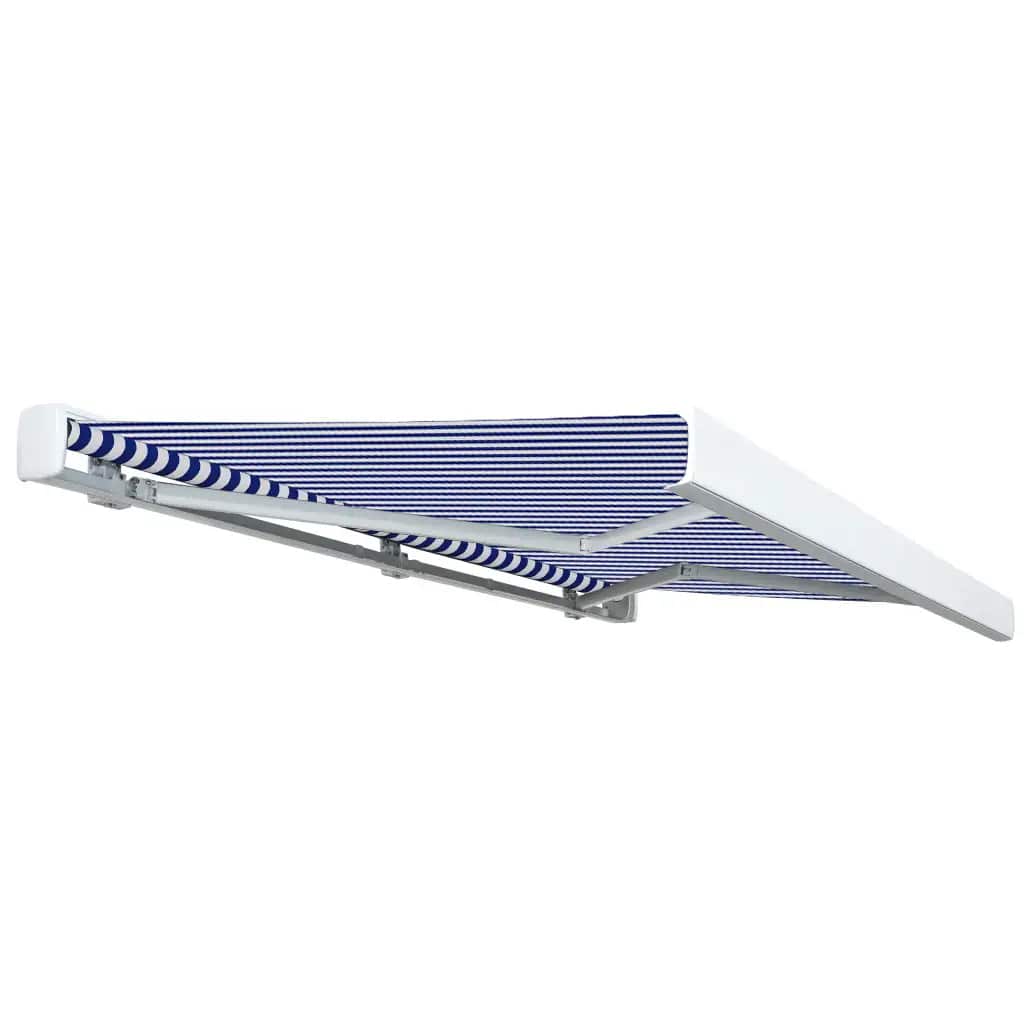 Motorizirana kazetna tenda 400 x 300 cm plavo-bijela