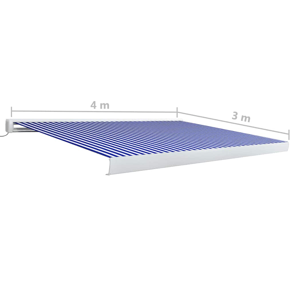 Motorizirana kazetna tenda 400 x 300 cm plavo-bijela