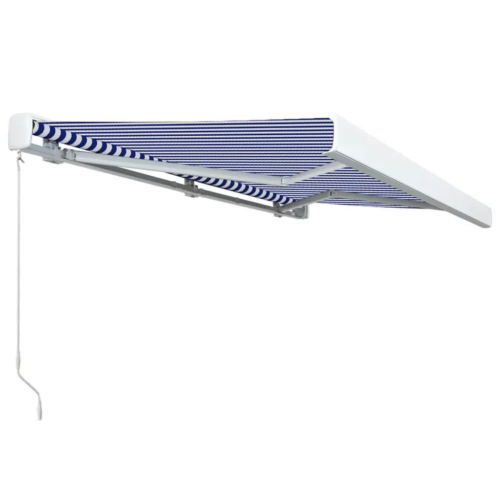 Kazetna tenda na ručno uvlačenje 400 x 300 cm plavo-bijela