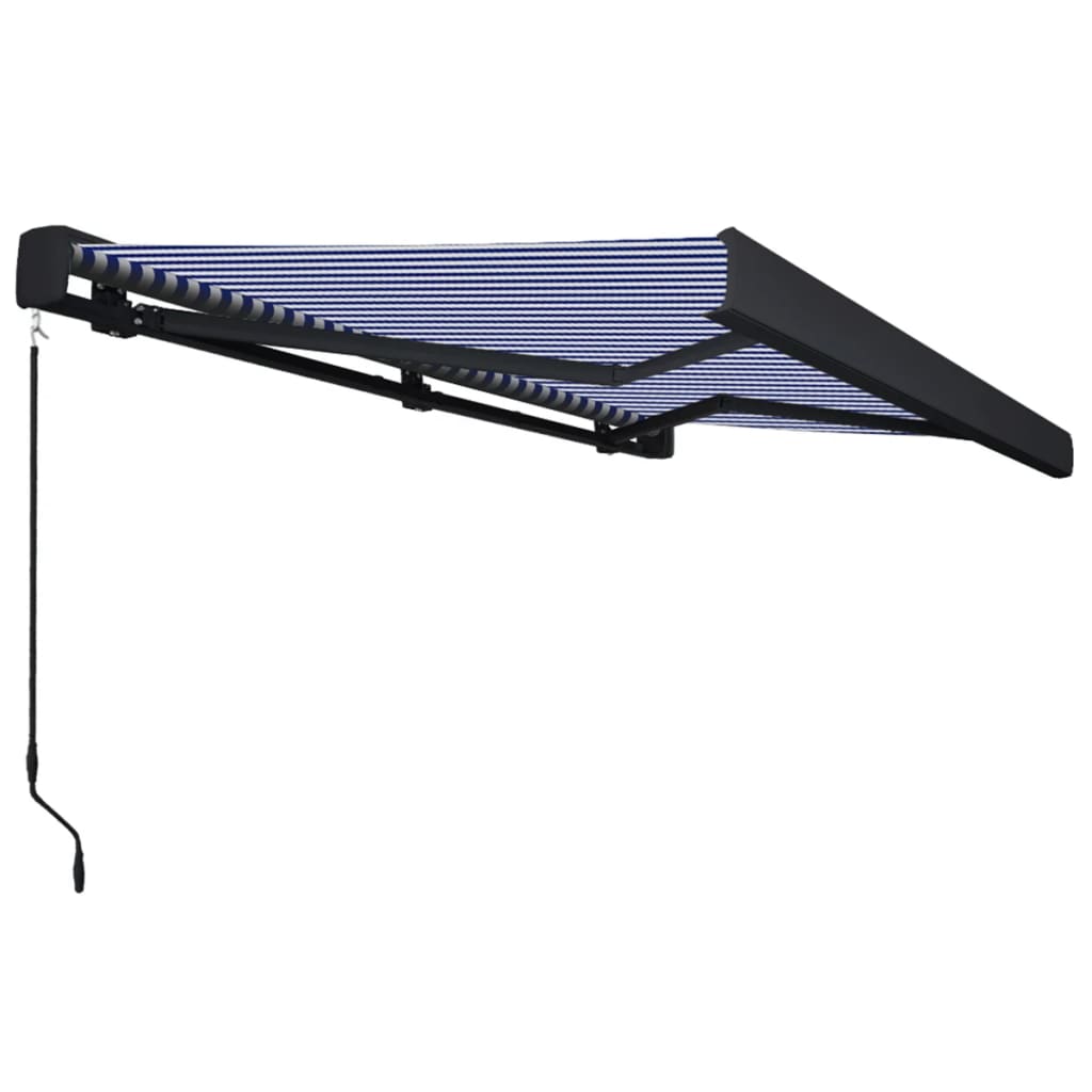 Kazetna tenda na ručno uvlačenje 400 x 300 cm plavo-bijela