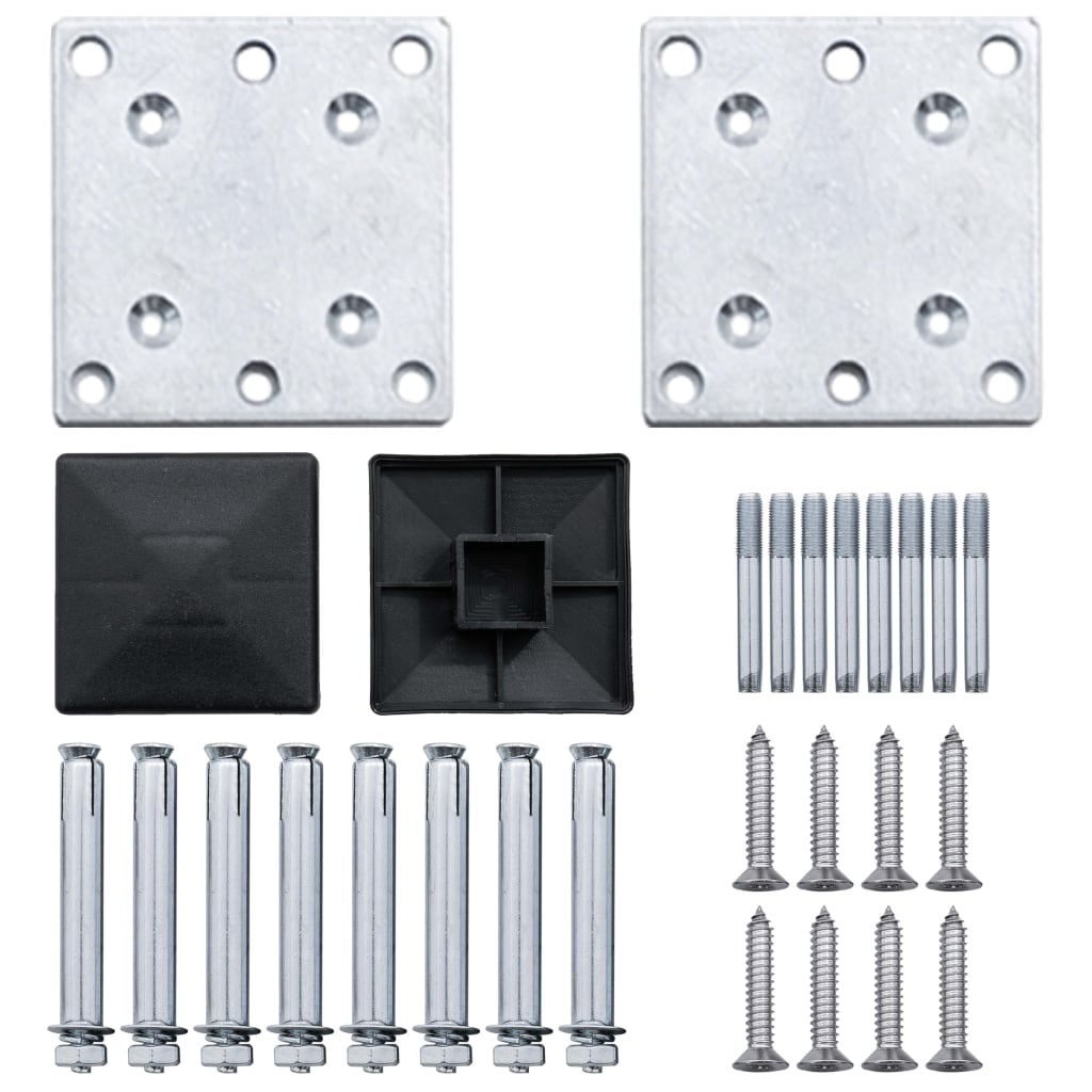 Set WPC ograda 2 kvadratne + 1 kosa 446 x 186 cm smeđi