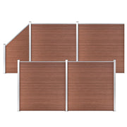 Set WPC ograda 4 kvadratne + 1 kosa 792 x 186 cm smeđi
