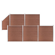 Set WPC ograda 5 kvadratnih + 1 kosa 965 x 186 cm smeđi