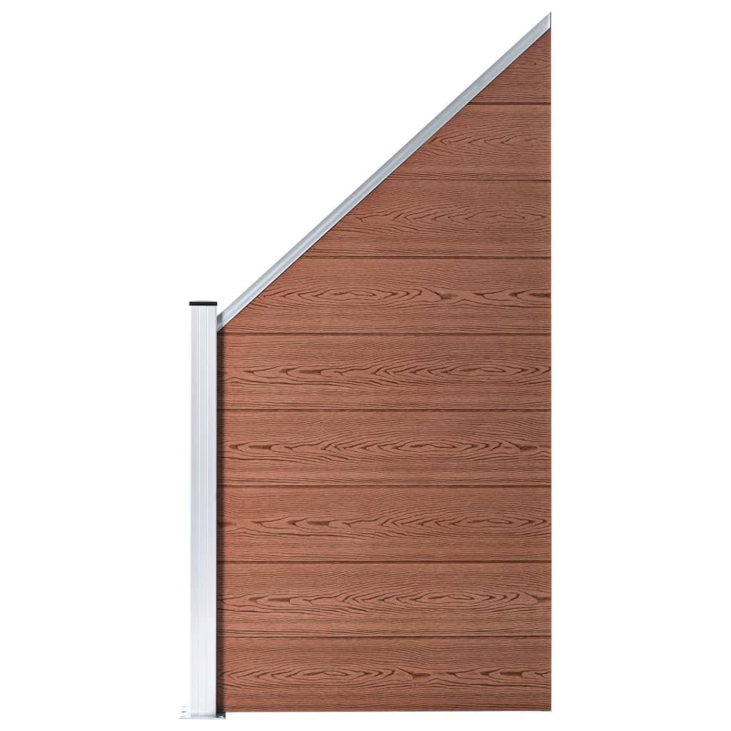 Set WPC ograda 6 kvadratnih + 1 kosa 1138 x 186 cm smeđi