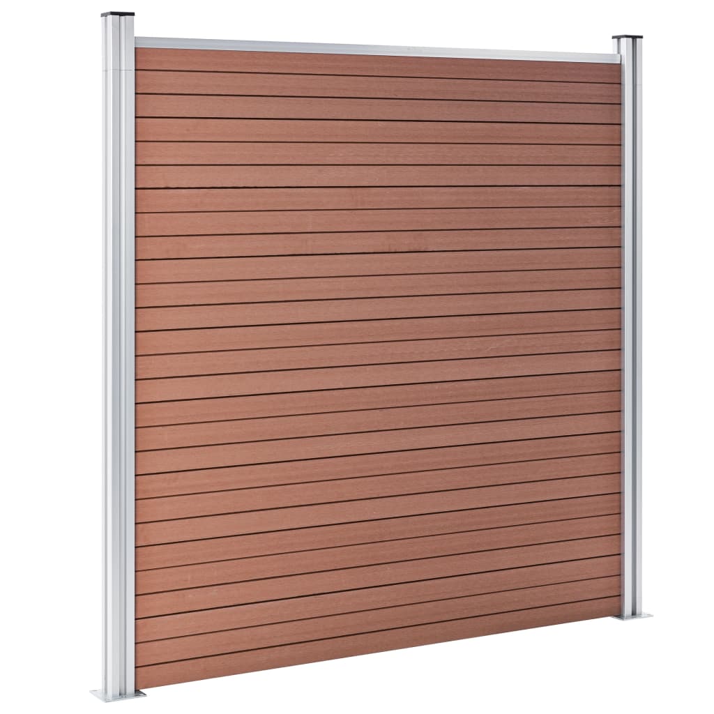 Set WPC ograda 7 kvadratnih + 1 kosa 1311 x 186 cm smeđi