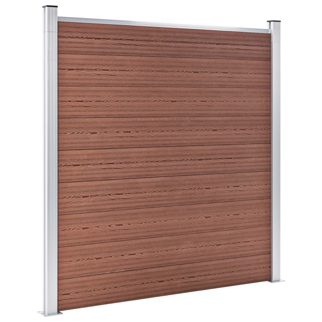 Set WPC ograda 8 kvadratnih + 1 kosa 1484 x 186 cm smeđi