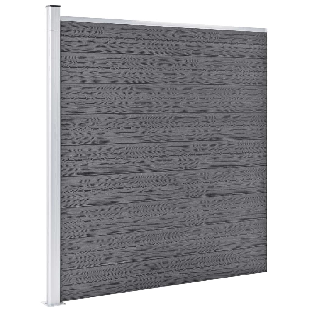 Vrtna ograda od WPC-a 1045 x 186 cm siva