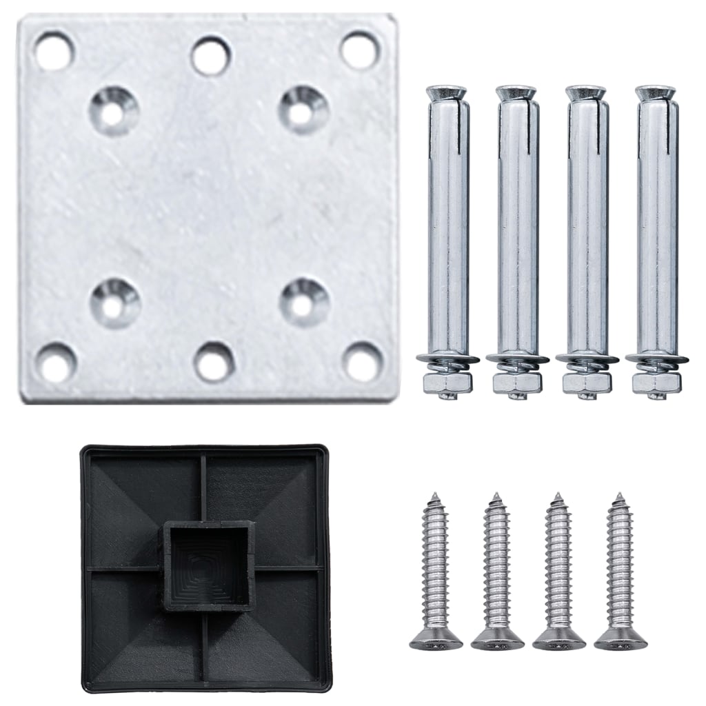 Set WPC ograda 5 kvadratnih + 1 kosa 965 x 186 cm sivi