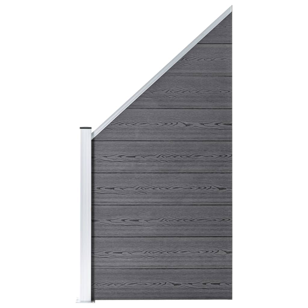 Set WPC ograda 6 kvadratnih + 1 kosa 1138 x 186 cm sivi